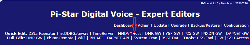 Pi-Star Expert Editor - MMDVMHost